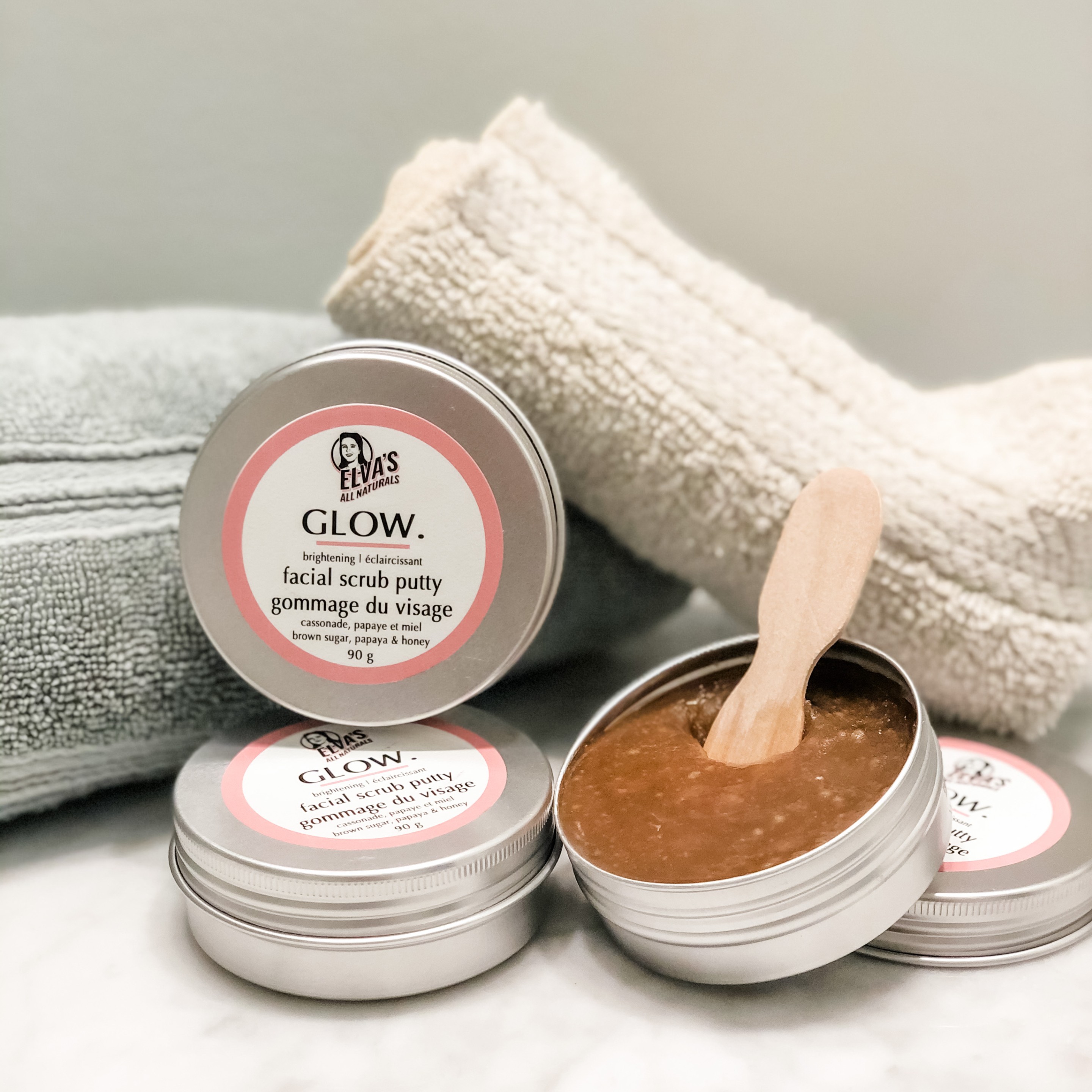 GLOW. Brightening Facial Scrub Putty | Brown Sugar, Papaya & Honey